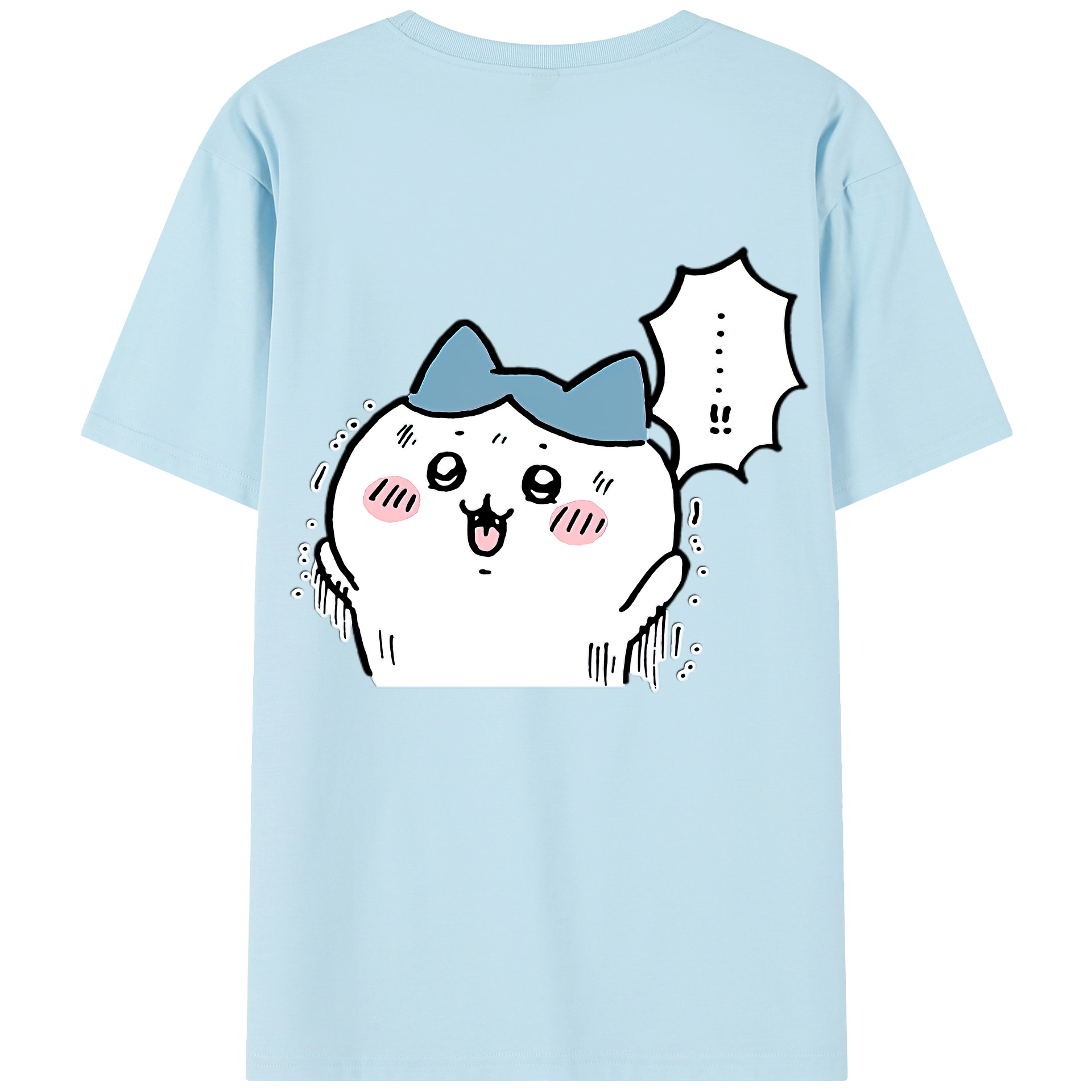 （画像用） ちいかわ ハチワレ Chii-kawa hachiware 綿100％半袖Tシャツ（背面プリント）